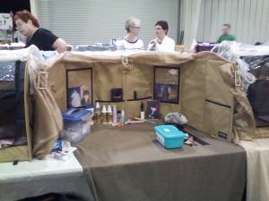 Most of the owners had manicure and prep stations like this. Those were some patient cats.